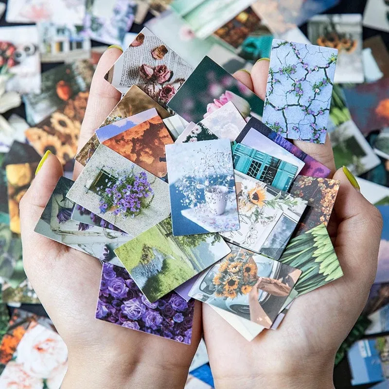 100 stücke Frühling Sommer Herbst Winter Kraftpapier Mini Grußkarte INS Blume Postkarte Briefumschlag Dekoration LOMO Karten