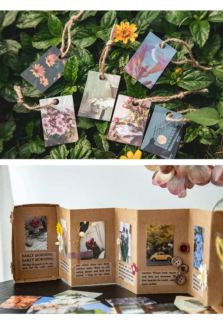 100 stücke Frühling Sommer Herbst Winter Kraftpapier Mini Grußkarte INS Blume Postkarte Briefumschlag Dekoration LOMO Karten