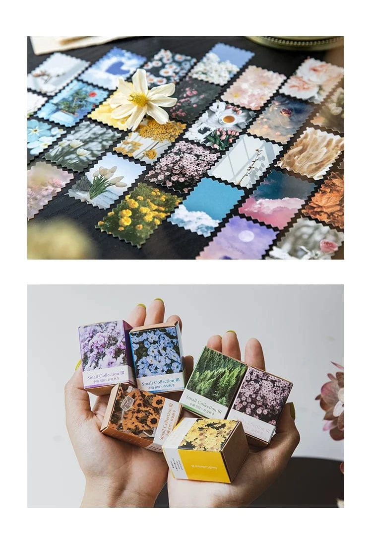 100 stücke Frühling Sommer Herbst Winter Kraftpapier Mini Grußkarte INS Blume Postkarte Briefumschlag Dekoration LOMO Karten