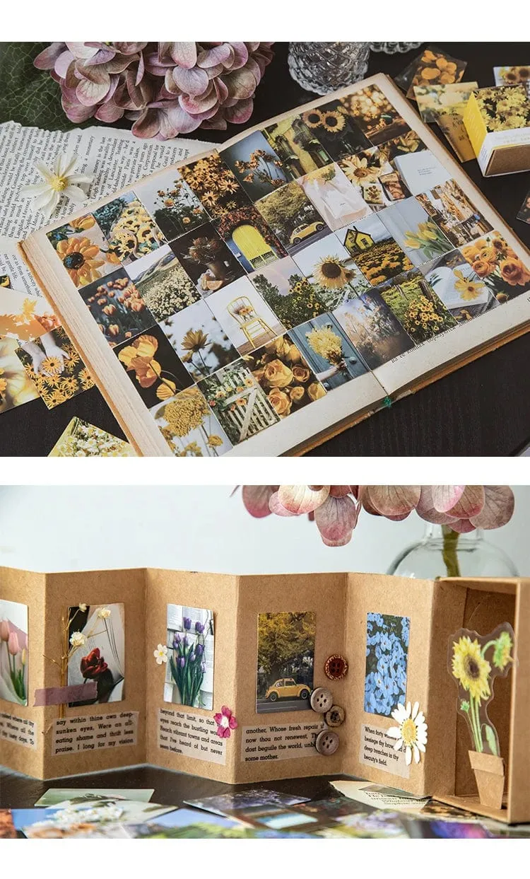100 stücke Frühling Sommer Herbst Winter Kraftpapier Mini Grußkarte INS Blume Postkarte Briefumschlag Dekoration LOMO Karten