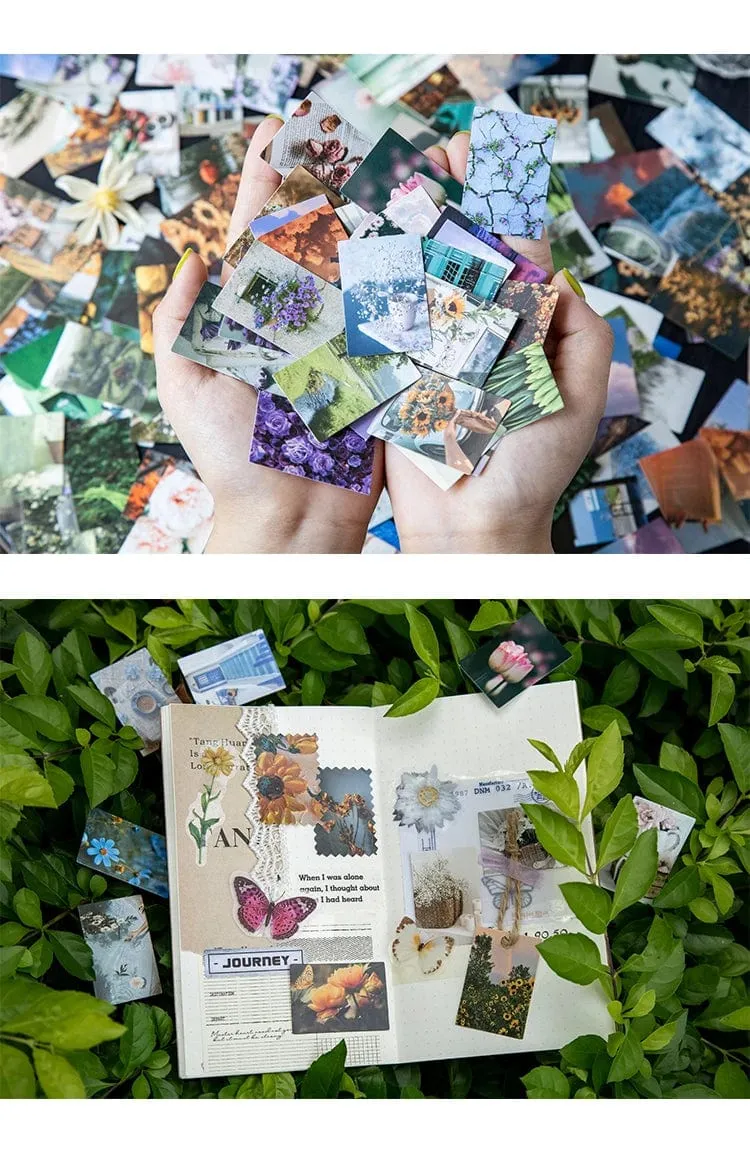 100 stücke Frühling Sommer Herbst Winter Kraftpapier Mini Grußkarte INS Blume Postkarte Briefumschlag Dekoration LOMO Karten