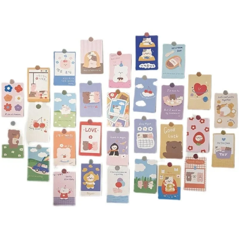 Koreanische Ins Niedlichen Bär Kaninchen Postkarte Set Diy Cartoon Foto Karten Kinderzimmer Hintergrund Kawaii Dekorative Karte 30 Blätter