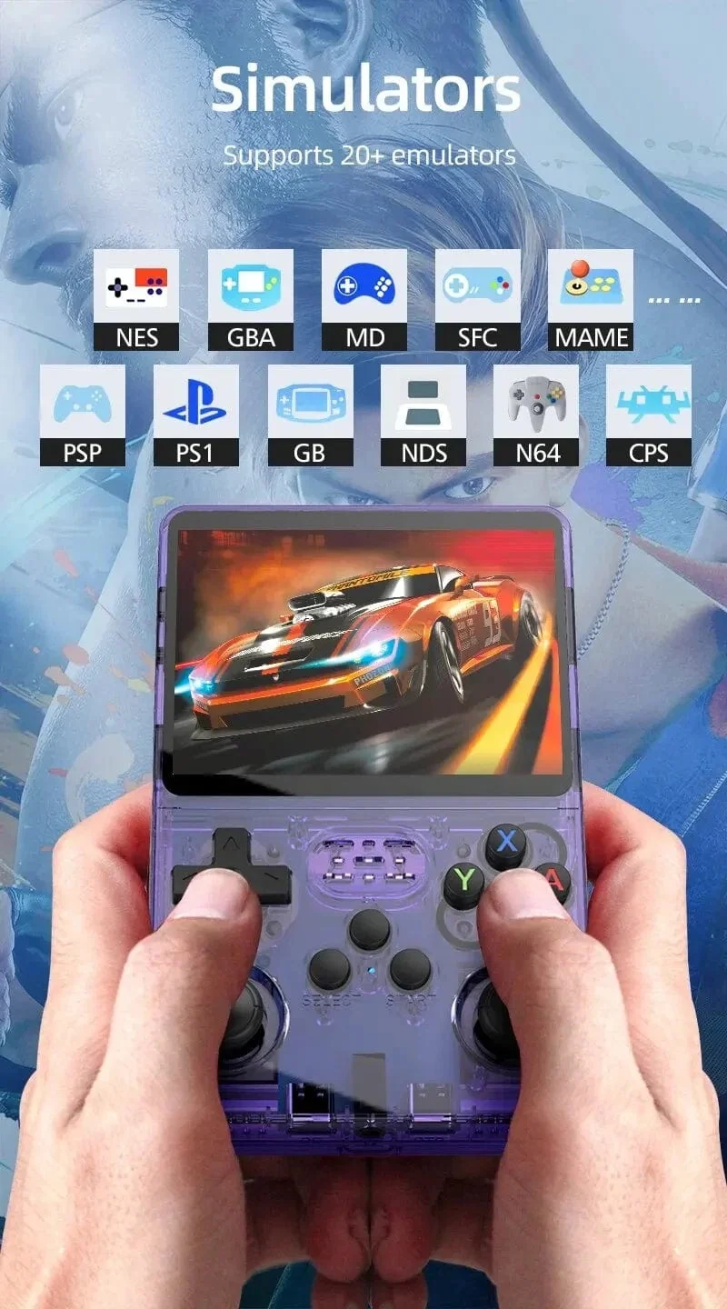 R36s neue Handheld-Spielkonsole Open Source Linux 3.5-Zoll-IPS-Bildschirm Handheld 128GB Videoplayer Weihnachtsgeschenk