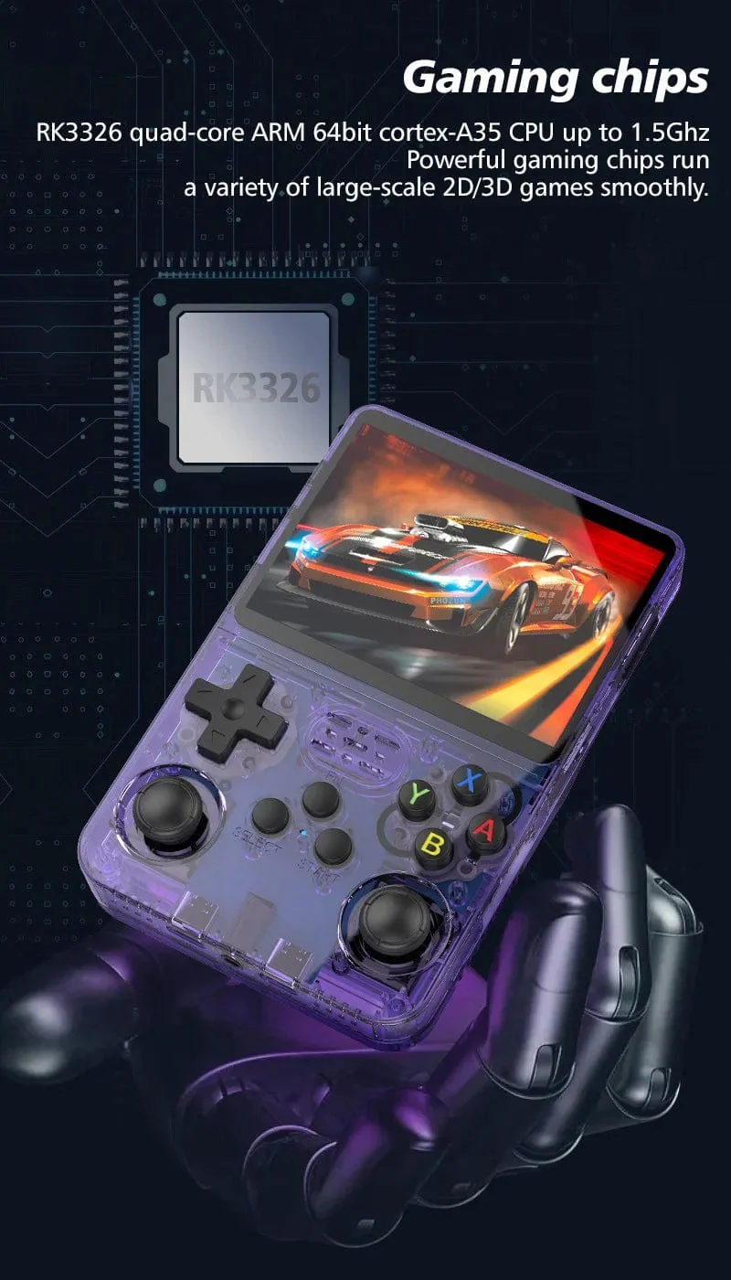 R36S Handheld-Spielkonsole R35s Plus Videospielkonsole Linux-System 3.5-Zoll-IPS-Bildschirm Tragbarer Taschen-Videoplayer 64 GB Spiele
