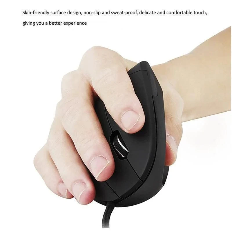 Kabelgebundene vertikale RGB-Maus für die rechte Hand, ergonomische Gaming-Maus, 3200 DPI, optische USB-Maus für gesundes Handgelenk, Maus für PC-Computer