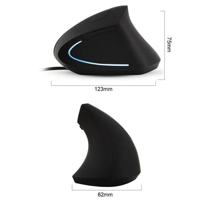 Kabelgebundene vertikale RGB-Maus für die rechte Hand, ergonomische Gaming-Maus, 3200 DPI, optische USB-Maus für gesundes Handgelenk, Maus für PC-Computer