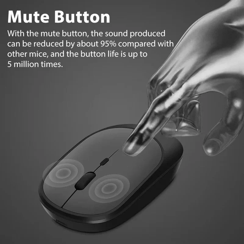 Xiaomi Drahtlose Maus Bluetooth-kompatibel 2.4G Stille Mäuse Einstellbare DPI Ergonomisches Design USB Aufladbare Gaming Büro Maus