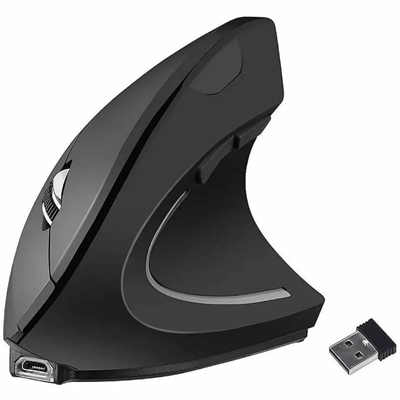 Vertikale ergonomische Gaming-Maus, kabellos, wiederaufladbar, Gamer-Maus-Kit, optische 2.4-GHz-Maus, Computer-PC-Laptop-Desktop-USB-Mäuse