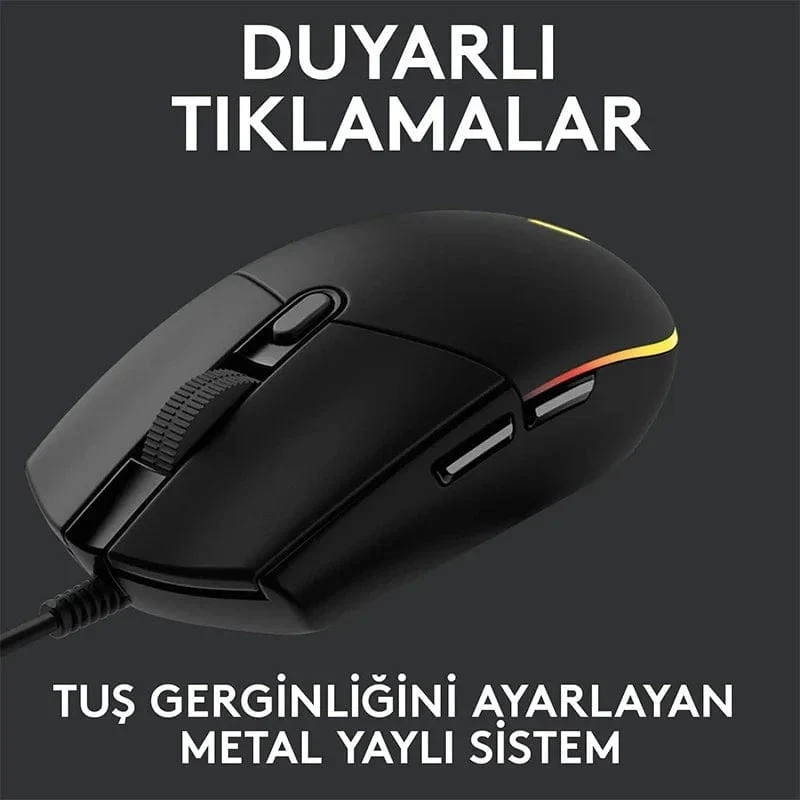 Logitech G102 Maus, kabelgebundene USB-Gaming-Maus, 8000 DPI, Regenbogen-Bildschirm mit optischem Effekt, für PC/Mac-Computer und Laptop
