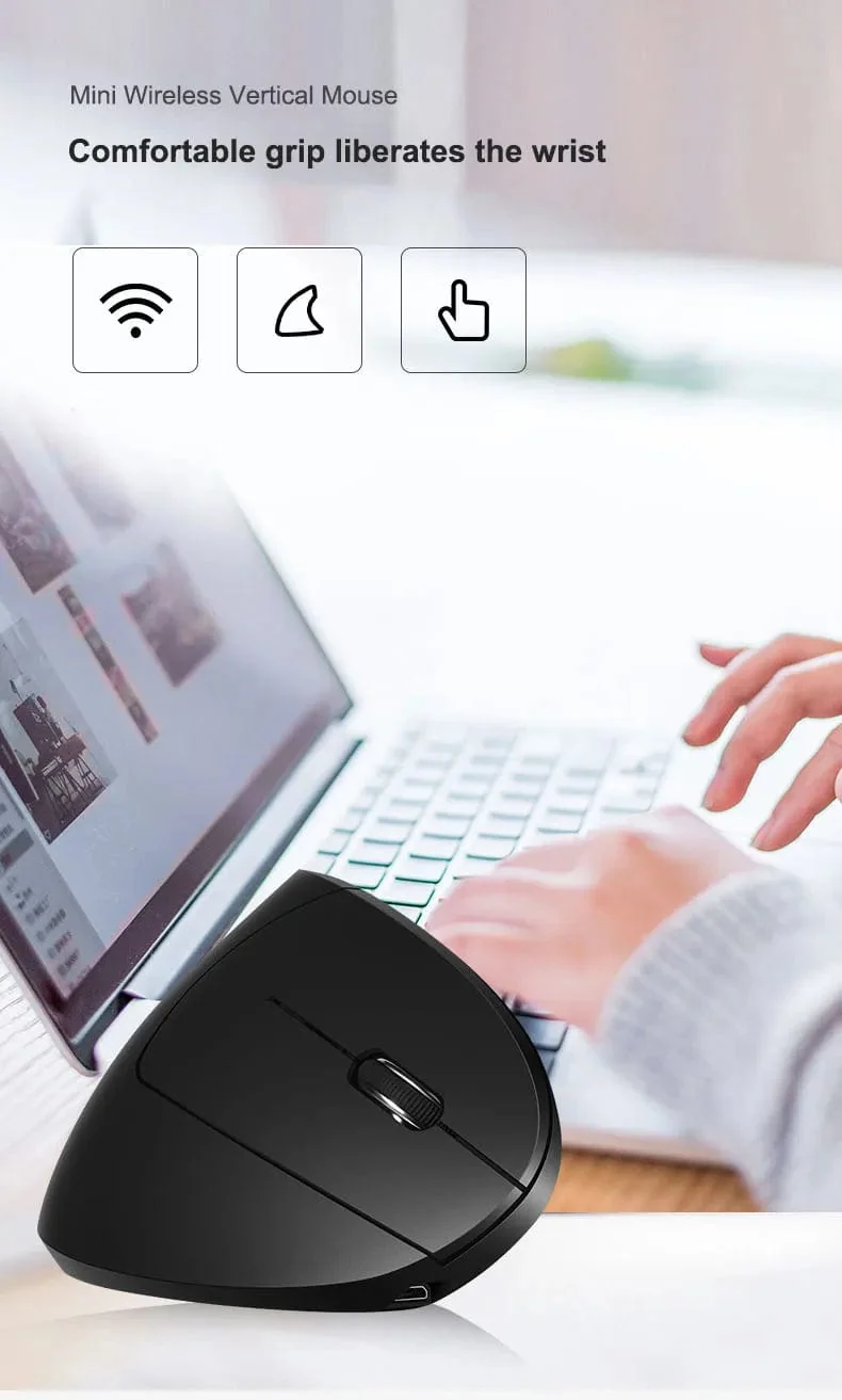 2.4G Drahtlose Maus Vertikale Spiel Maus Ergonomische 1600DPI PC Laptop Büro Mini Spiel Maus