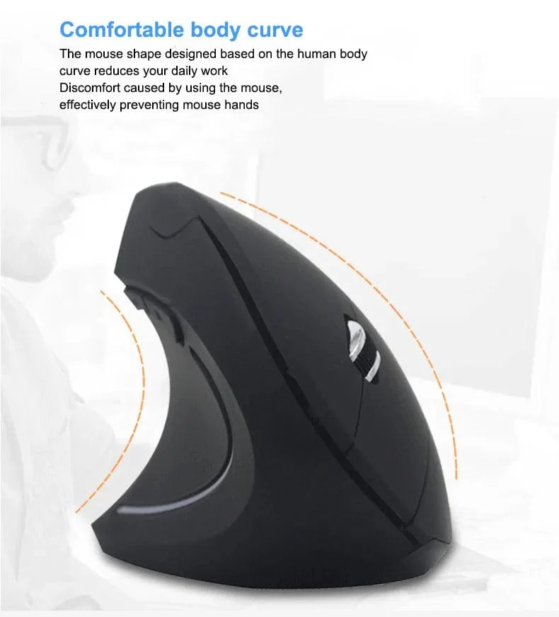 2.4G Drahtlose Maus Vertikale Spiel Maus Ergonomische 1600DPI PC Laptop Büro Mini Spiel Maus