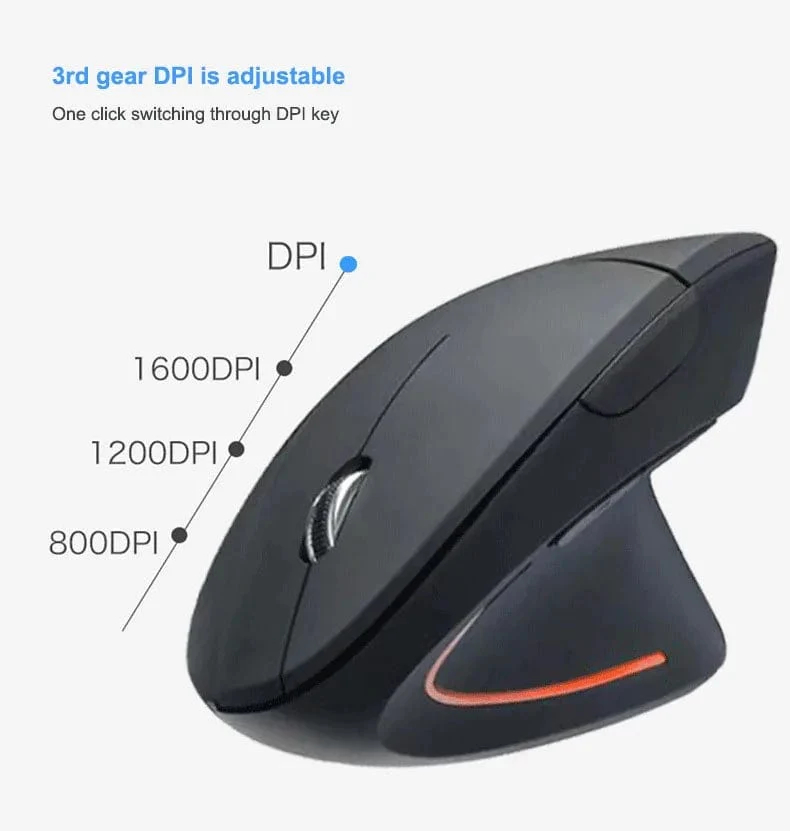 2.4G Drahtlose Maus Vertikale Spiel Maus Ergonomische 1600DPI PC Laptop Büro Mini Spiel Maus