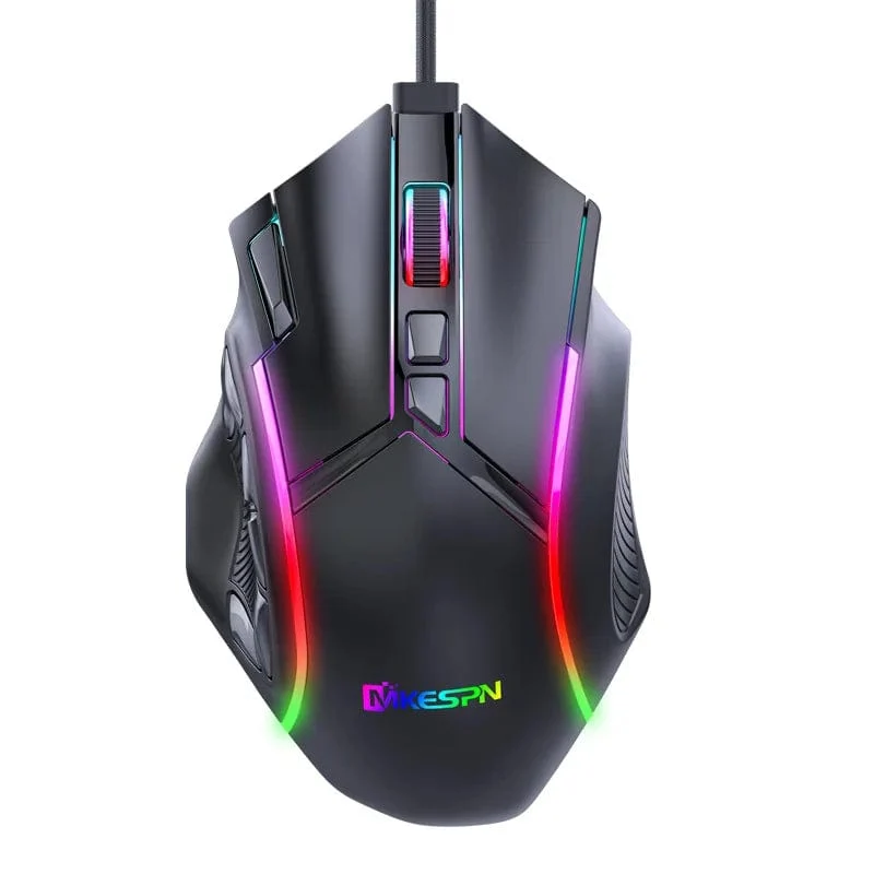 12800DPI Freigewicht-Makro-RGB-Gaming-Maus 12 programmierbare Tasten Spielmaus RGB-Licht Max bis zu 6 Stufen Für PC Mac Gun PUBG Laptop