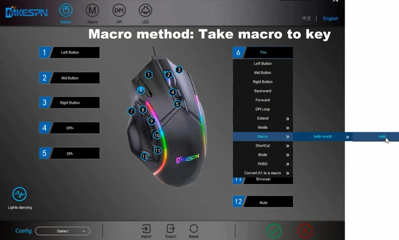 12800DPI Freigewicht-Makro-RGB-Gaming-Maus 12 programmierbare Tasten Spielmaus RGB-Licht Max bis zu 6 Stufen Für PC Mac Gun PUBG Laptop
