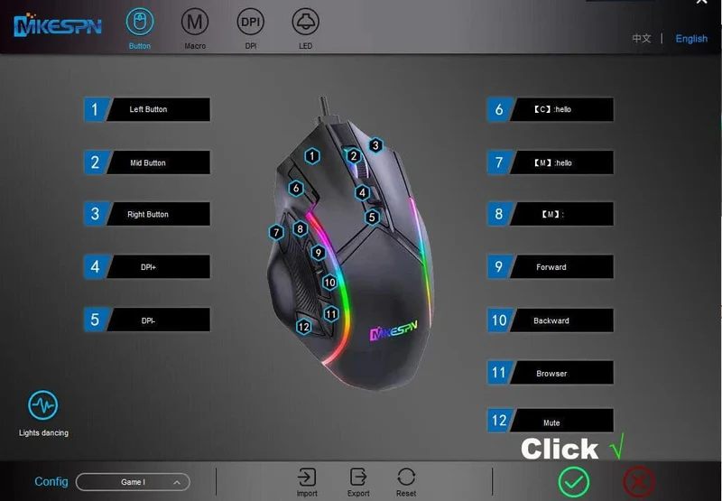 12800DPI Freigewicht-Makro-RGB-Gaming-Maus 12 programmierbare Tasten Spielmaus RGB-Licht Max bis zu 6 Stufen Für PC Mac Gun PUBG Laptop