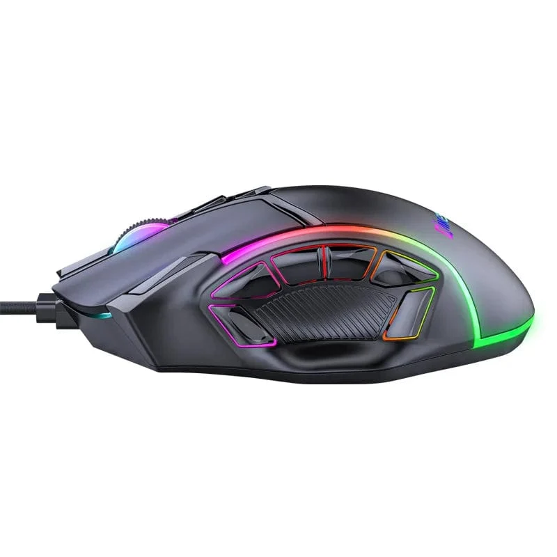 12800DPI Freigewicht-Makro-RGB-Gaming-Maus 12 programmierbare Tasten Spielmaus RGB-Licht Max bis zu 6 Stufen Für PC Mac Gun PUBG Laptop