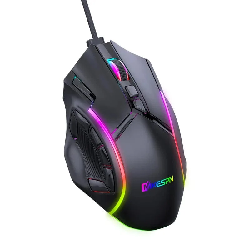 12800DPI Freigewicht-Makro-RGB-Gaming-Maus 12 programmierbare Tasten Spielmaus RGB-Licht Max bis zu 6 Stufen Für PC Mac Gun PUBG Laptop
