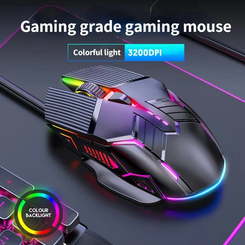 3200DPI Ergonomische kabelgebundene Gaming-Maus USB-Maus Gaming RGB Mause Gamer Maus 6 Tasten LED Stille Mäuse für PC Laptop Computer