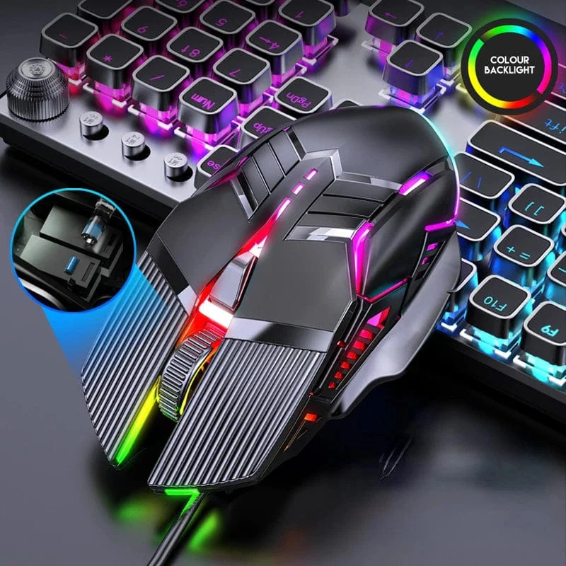3200DPI Ergonomische kabelgebundene Gaming-Maus USB-Maus Gaming RGB Mause Gamer Maus 6 Tasten LED Stille Mäuse für PC Laptop Computer