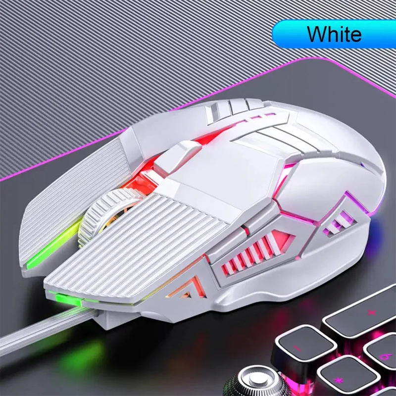 3200DPI Ergonomische kabelgebundene Gaming-Maus USB-Maus Gaming RGB Mause Gamer Maus 6 Tasten LED Stille Mäuse für PC Laptop Computer