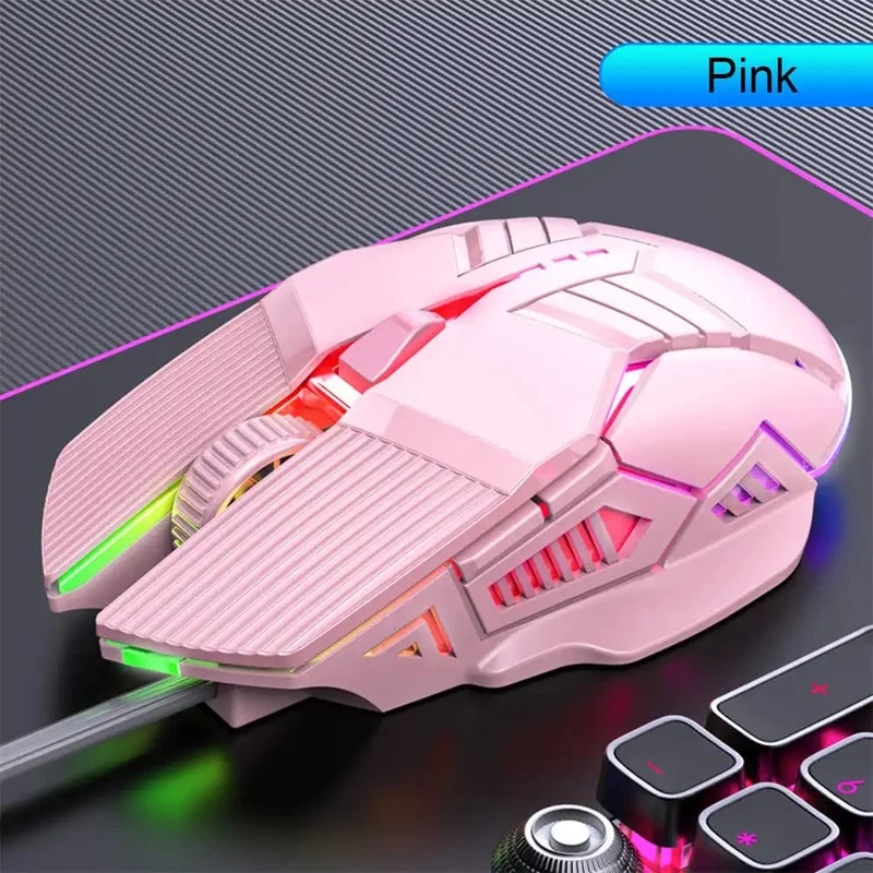 3200DPI Ergonomische kabelgebundene Gaming-Maus USB-Maus Gaming RGB Mause Gamer Maus 6 Tasten LED Stille Mäuse für PC Laptop Computer