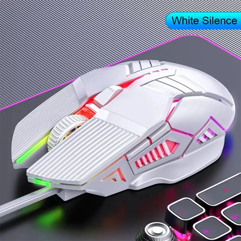 3200DPI Ergonomische kabelgebundene Gaming-Maus USB-Maus Gaming RGB Mause Gamer Maus 6 Tasten LED Stille Mäuse für PC Laptop Computer