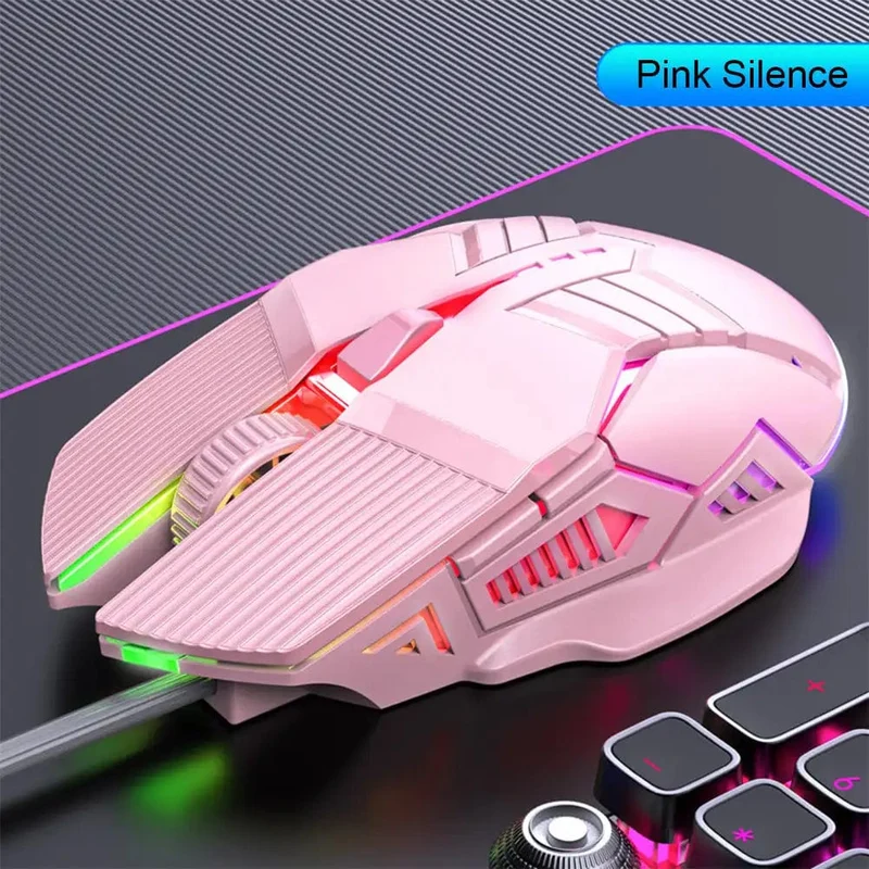 3200DPI Ergonomische kabelgebundene Gaming-Maus USB-Maus Gaming RGB Mause Gamer Maus 6 Tasten LED Stille Mäuse für PC Laptop Computer