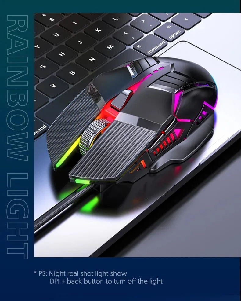 3200DPI Ergonomische kabelgebundene Gaming-Maus USB-Maus Gaming RGB Mause Gamer Maus 6 Tasten LED Stille Mäuse für PC Laptop Computer