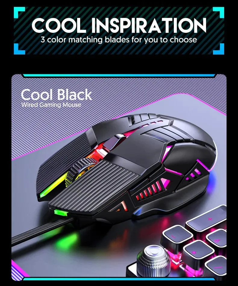 3200DPI Ergonomische kabelgebundene Gaming-Maus USB-Maus Gaming RGB Mause Gamer Maus 6 Tasten LED Stille Mäuse für PC Laptop Computer