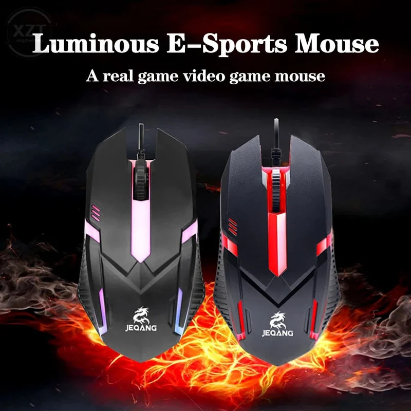 Kabelgebundene Mini-Gaming-Maus mit USB-Anschluss, 1000 DPI, optisch, 3 Tasten, RGB, kabelgebundene USB-Maus, Mäuse für PC, Desktop, Laptop, Computer, Gamer
