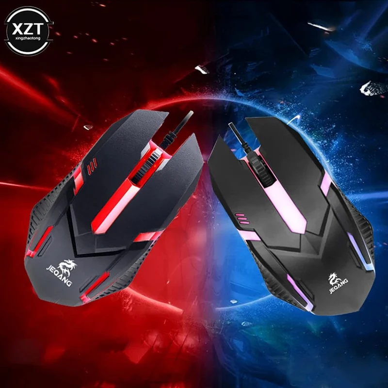 Kabelgebundene Mini-Gaming-Maus mit USB-Anschluss, 1000 DPI, optisch, 3 Tasten, RGB, kabelgebundene USB-Maus, Mäuse für PC, Desktop, Laptop, Computer, Gamer