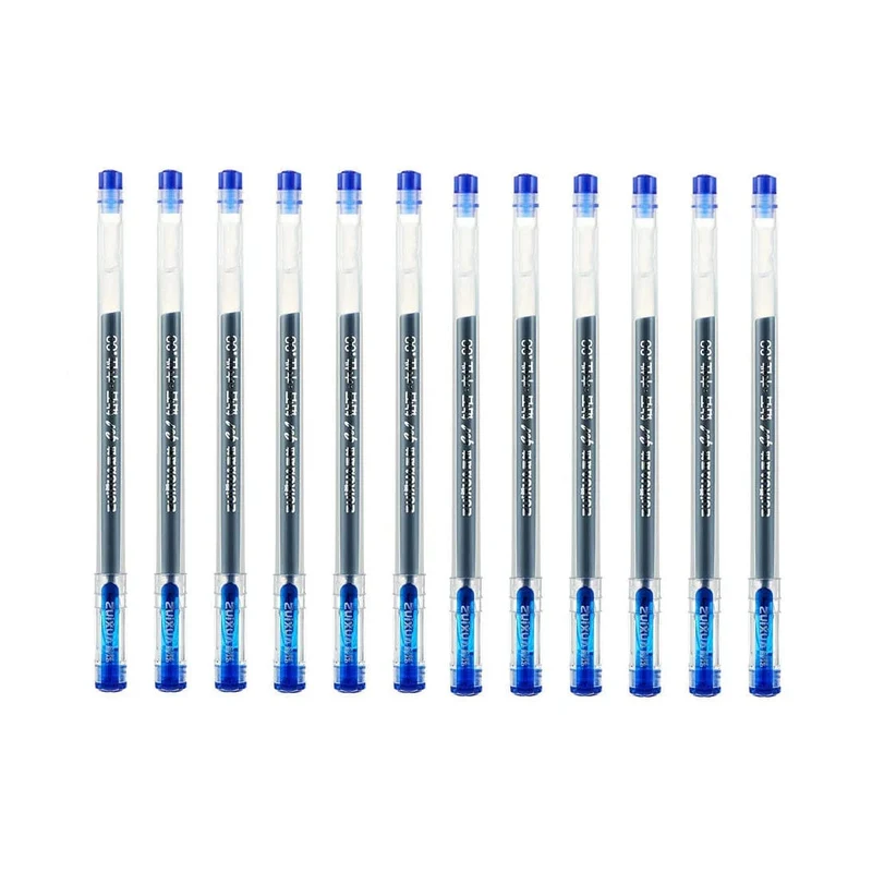12 Teile/satz 0.38mm Großraum-Gelstift mit Diamantspitze Schwarz/Blau/Rot Tinte Prüfung Unterzeichnung Schreiben Schule Bürobedarf
