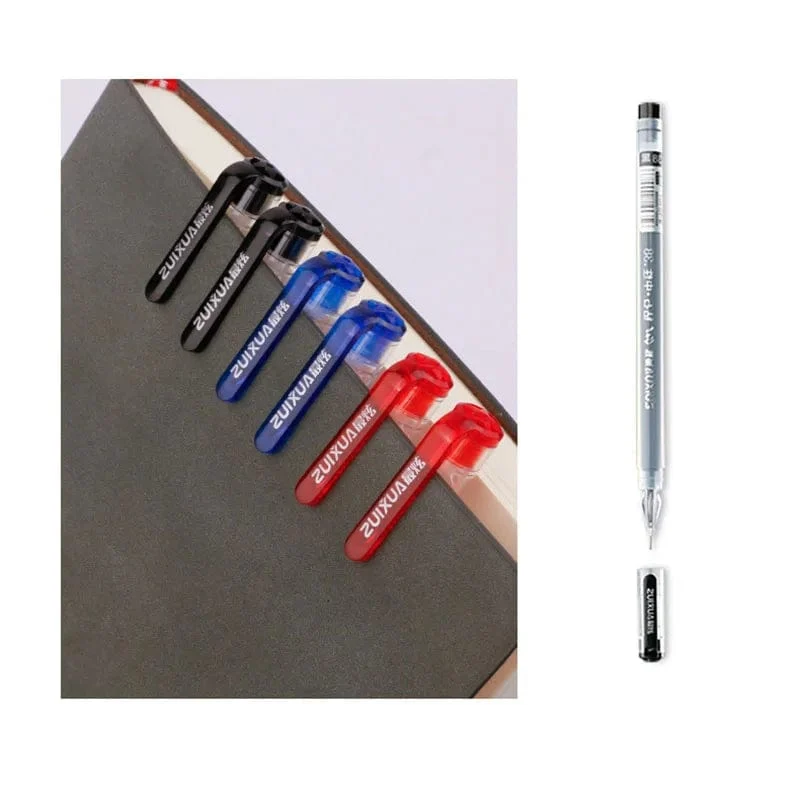 12 Teile/satz 0.38mm Großraum-Gelstift mit Diamantspitze Schwarz/Blau/Rot Tinte Prüfung Unterzeichnung Schreiben Schule Bürobedarf