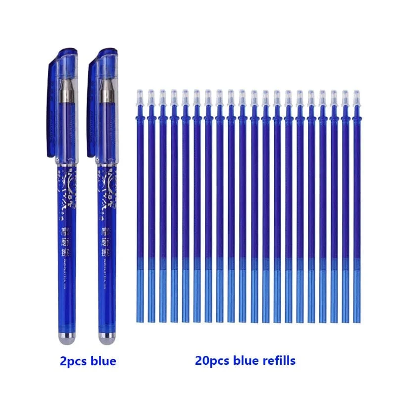 0.5 mm löschbares Gelstift-Set, Schwarz, Blau, Rot, Tintennachfüllstange, Kawaii-Stifte, waschbarer Griff, Schulbürobedarf, Schreibutensilien