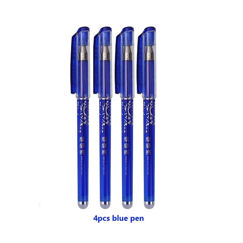 0.5 mm löschbares Gelstift-Set, Schwarz, Blau, Rot, Tintennachfüllstange, Kawaii-Stifte, waschbarer Griff, Schulbürobedarf, Schreibutensilien