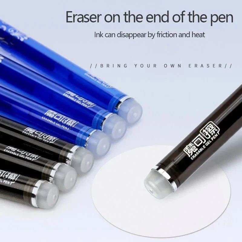0.5 mm löschbares Gelstift-Set, Schwarz, Blau, Rot, Tintennachfüllstange, Kawaii-Stifte, waschbarer Griff, Schulbürobedarf, Schreibutensilien