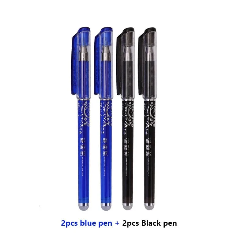 0.5 mm löschbares Gelstift-Set, Schwarz, Blau, Rot, Tintennachfüllstange, Kawaii-Stifte, waschbarer Griff, Schulbürobedarf, Schreibutensilien
