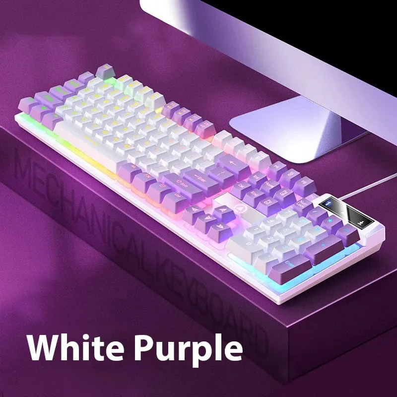 K500 Kabelgebundene Tastatur Büro-Gaming-Tastatur für Windows- und iOS-Computer-Laptops 104 Tasten Mechanische Sensation-Membrantastaturen