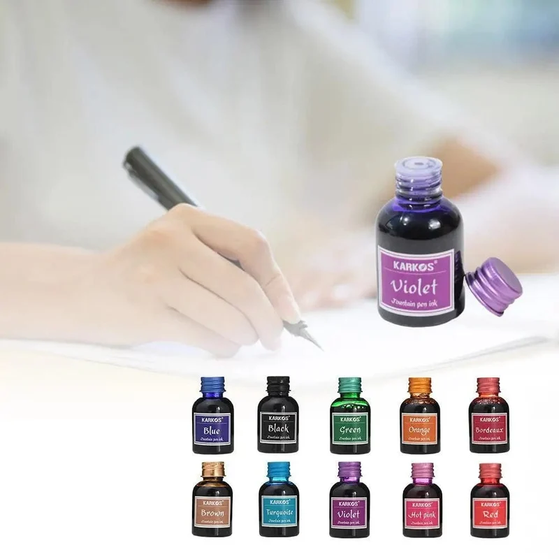 1 Flasche reine, bunte 30 ml Füllfederhaltertinte, universelle Nachfülltinte, Schreibwaren, Schule, brandneues Produkt „Friede und Glück“