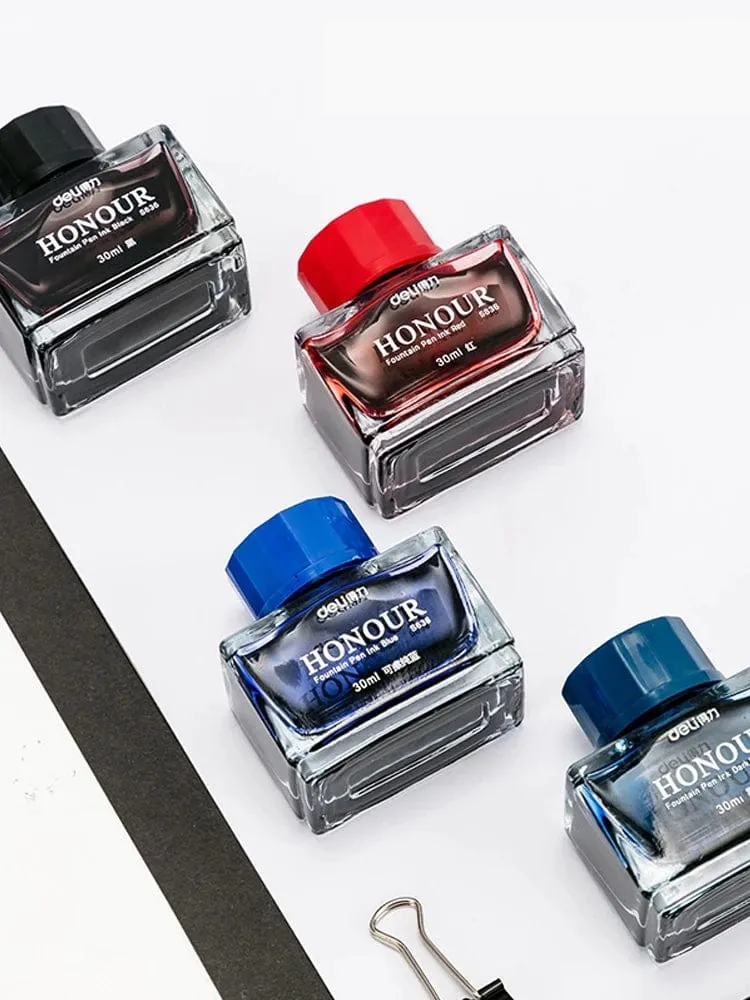 Deli S636 S635 Füllfederhaltertinte 30 ml 50 ml Flasche Schwarz Blau Stifttinte SchwarzBlau Rot Tinte Dunkelblau Tinte Großhandel Tintenflasche