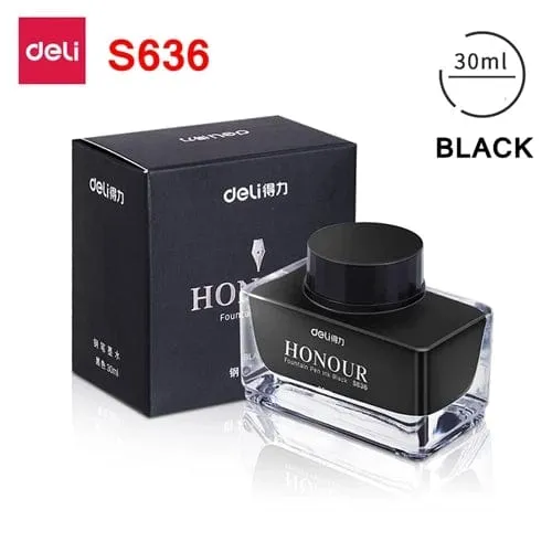 Deli S636 S635 Füllfederhaltertinte 30 ml 50 ml Flasche Schwarz Blau Stifttinte SchwarzBlau Rot Tinte Dunkelblau Tinte Großhandel Tintenflasche