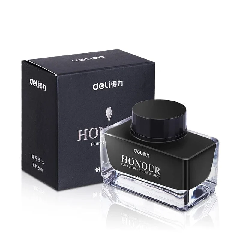 Deli S636 S635 Füllfederhaltertinte 30 ml 50 ml Flasche Schwarz Blau Stifttinte SchwarzBlau Rot Tinte Dunkelblau Tinte Großhandel Tintenflasche