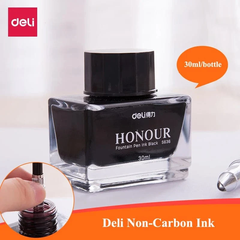 Deli S636 S635 Füllfederhaltertinte 30 ml 50 ml Flasche Schwarz Blau Stifttinte SchwarzBlau Rot Tinte Dunkelblau Tinte Großhandel Tintenflasche