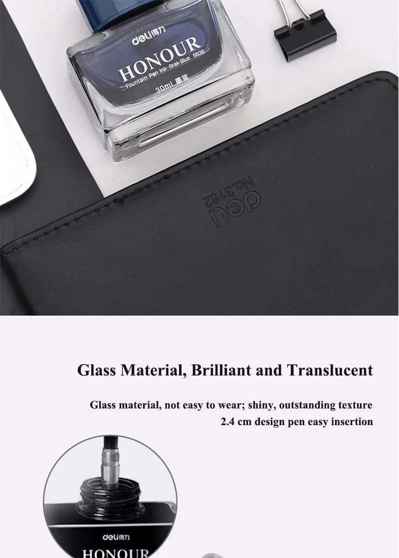 Deli S636 S635 Füllfederhaltertinte 30 ml 50 ml Flasche Schwarz Blau Stifttinte SchwarzBlau Rot Tinte Dunkelblau Tinte Großhandel Tintenflasche