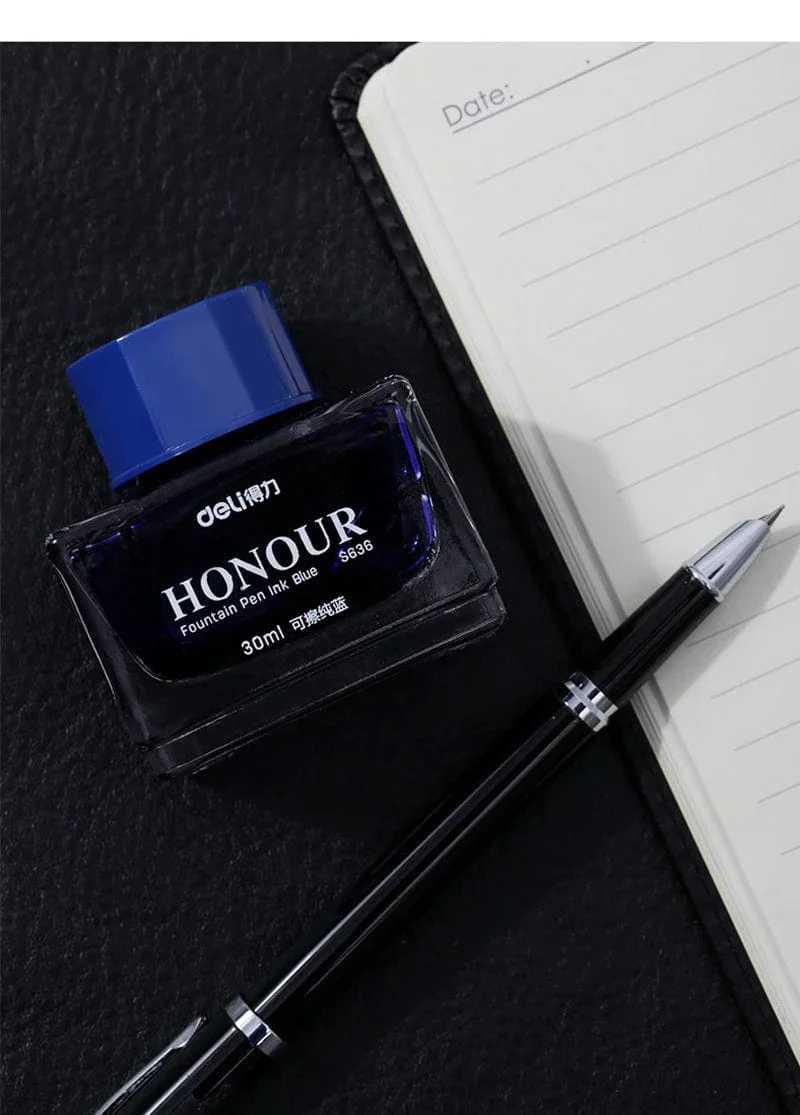 Deli S636 S635 Füllfederhaltertinte 30 ml 50 ml Flasche Schwarz Blau Stifttinte SchwarzBlau Rot Tinte Dunkelblau Tinte Großhandel Tintenflasche