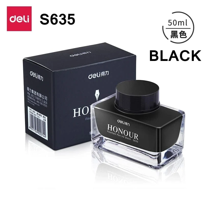 Deli S636 S635 Füllfederhaltertinte 30 ml 50 ml Flasche Schwarz Blau Stifttinte SchwarzBlau Rot Tinte Dunkelblau Tinte Großhandel Tintenflasche