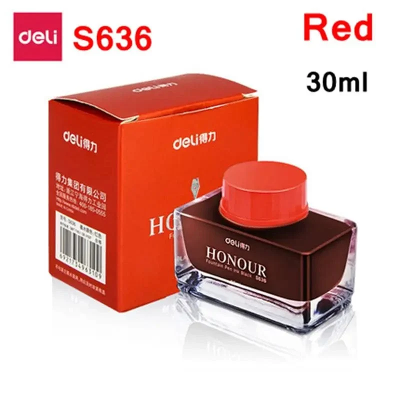 Deli S636 S635 Füllfederhaltertinte 30 ml 50 ml Flasche Schwarz Blau Stifttinte SchwarzBlau Rot Tinte Dunkelblau Tinte Großhandel Tintenflasche