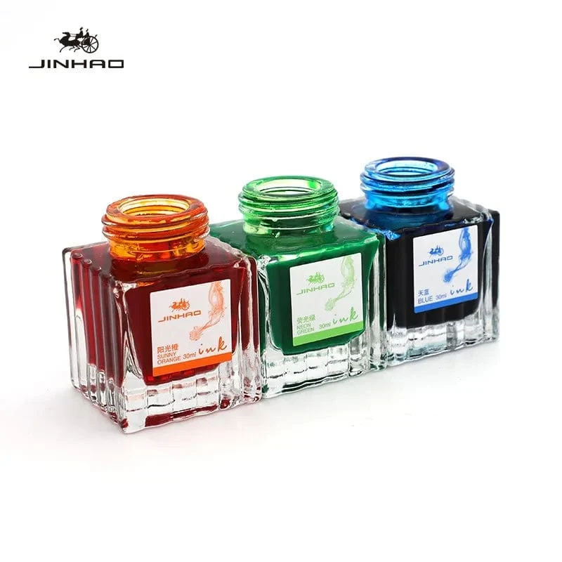 JINHAO 50 ml/30 ml Tinte in verschiedenen Farben, Tinte in Glasflaschen, Nachfüllpatrone für Füllfederhalter, Schreib- und Bürobedarf für die Schule