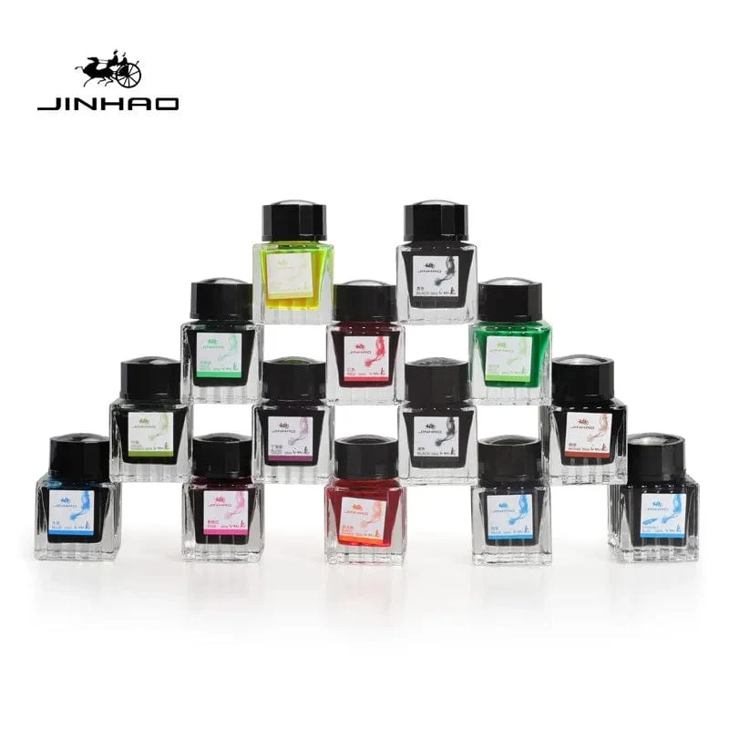 JINHAO 50 ml/30 ml Tinte in verschiedenen Farben, Tinte in Glasflaschen, Nachfüllpatrone für Füllfederhalter, Schreib- und Bürobedarf für die Schule