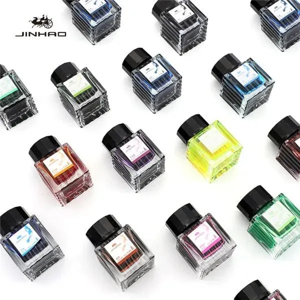 JINHAO 50 ml/30 ml Tinte in verschiedenen Farben, Tinte in Glasflaschen, Nachfüllpatrone für Füllfederhalter, Schreib- und Bürobedarf für die Schule